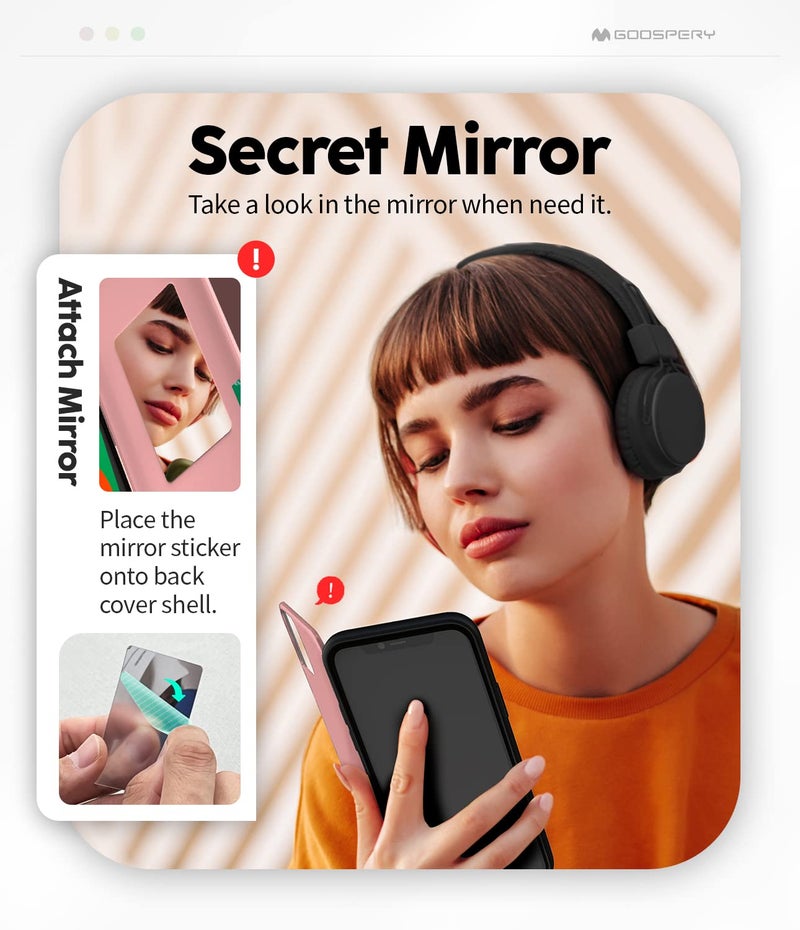 GOOSPERY Magnetic Door Bumper Compatible with iPhone 11 Case, Card Holder Wallet Easy Magnet Auto Closing Protective Dual Layer Sturdy Phone Back Cover - Pink - Image 5